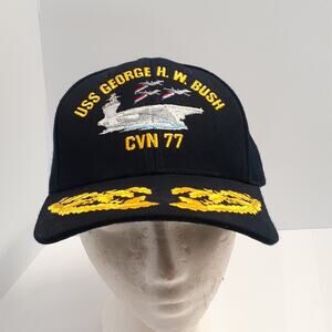 Vintage PRESIDENT USS George W Bush CVN 77 NAVAL SHIP HAT EMBROIDERED The Corps